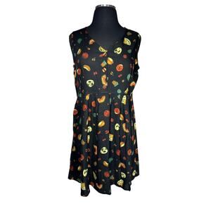 Dressing Clio Vintage 90's Mini Dress Sleeveless Fruit Print Sz LP Novelty Print